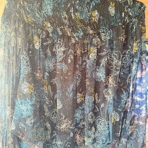 bishop + young Floral Blouse in Black and Blue